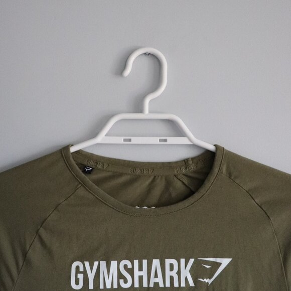 Gymshark Women's Green Sz XS/S Active Graphic Cropped Ribbon Tie Long Sleeve Top - Picture 4 of 11